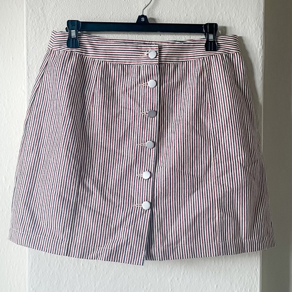 Blue Wren Dresses & Skirts - Blue and Red Striped Mini Skirt